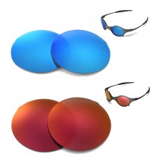 Walleva Fire Red + Ice Blue Polarized Replacement Lenses for Oakley Mars Sunglasses